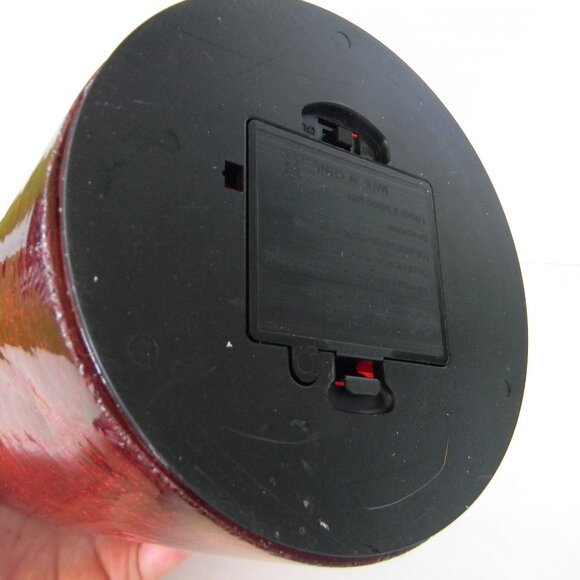 NEW 3-Wick Illuminated 7" Crackle Glass Candle by Valerie PARR HILL RED - Picture 2 of 4